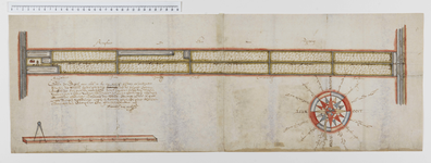 2159 Kaart van een hofstede met tien percelen land bij Kortrijk in Breukelen, behorende aan Jhr. Van Zuylen van der ...